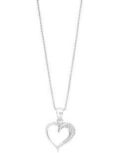 Amor Heart Pendant & Silver Necklace Set
