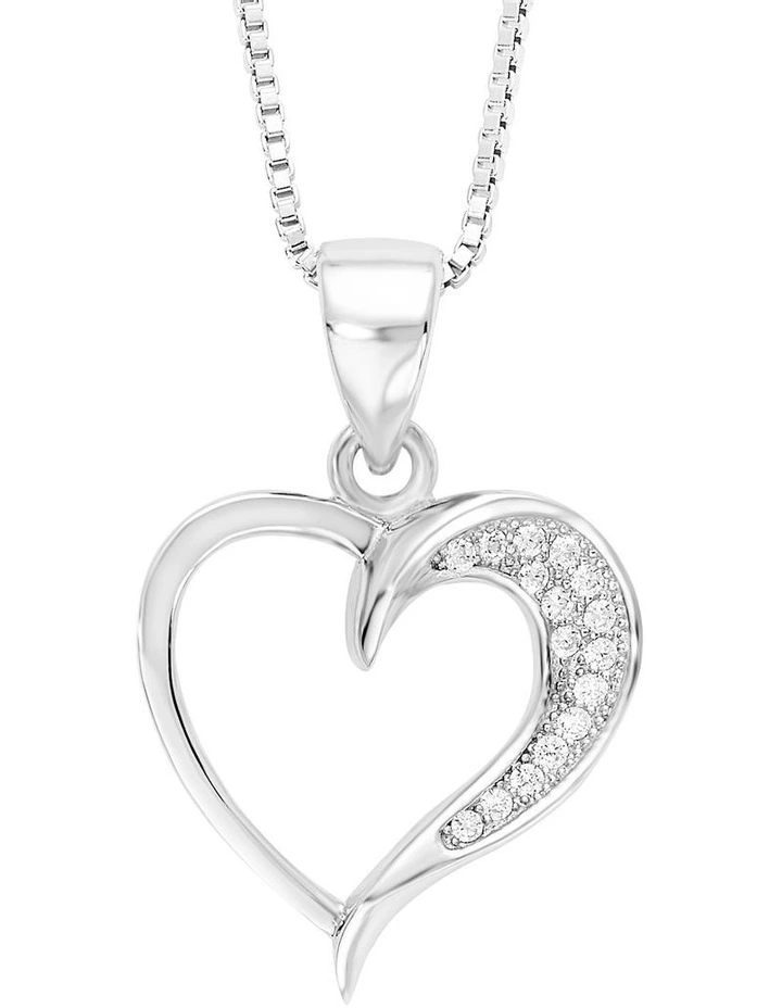 Amor Heart Pendant & Silver Necklace Set image 2