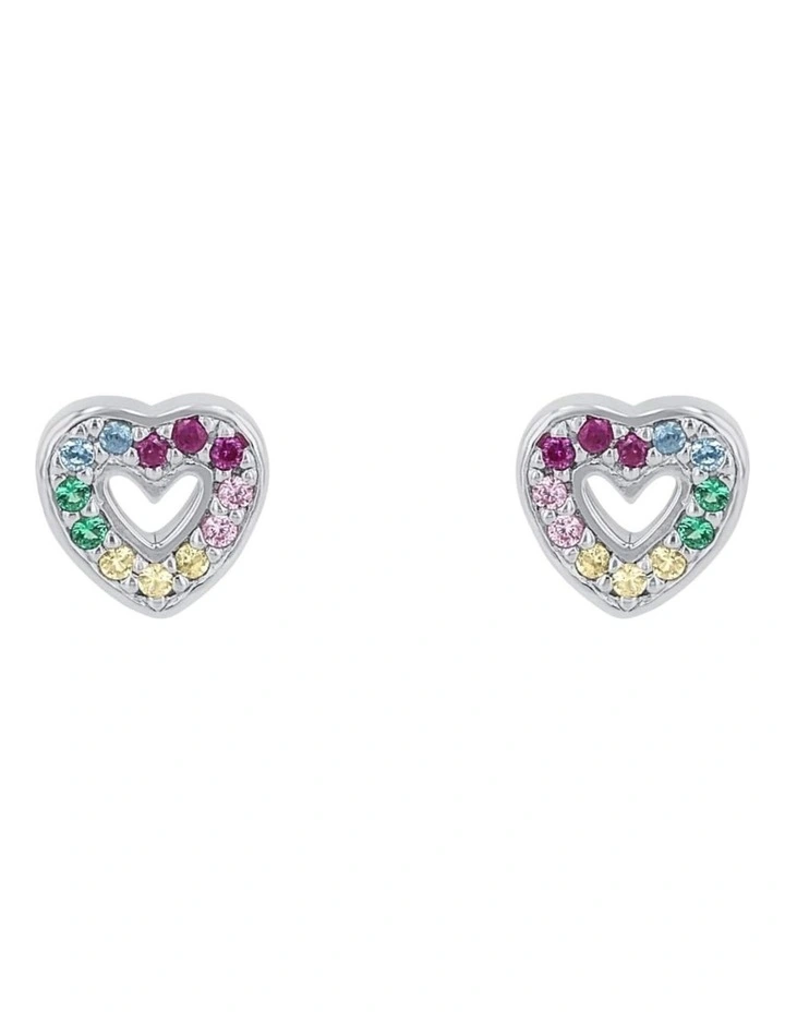 Heart Stud Earrings in Silver 925 image 1