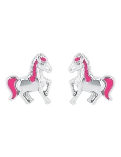 Pony Stud Earrings  in Multi