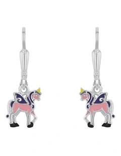 Unicorn Drop Earrings in Silver 925