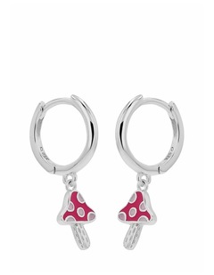 Mushroom Hoop Earrings in Silver 925