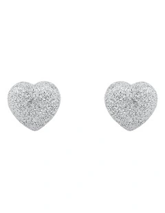 Silver Heart Stud Earrings