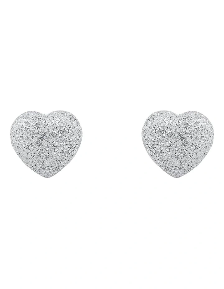 Silver Heart Stud Earrings image 1