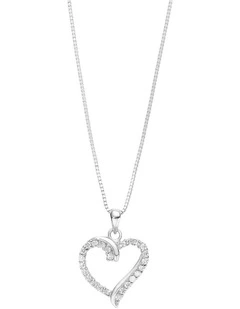 Amor Heart Pendant & Silver Necklace Set