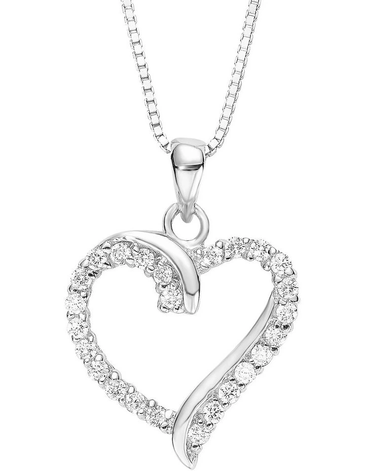 Amor Heart Pendant & Silver Necklace Set image 3