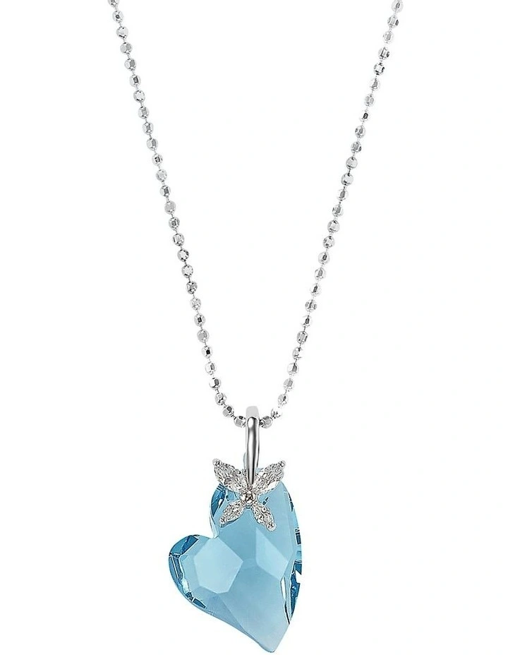 Ocean Heart Necklace Set in Aquamarine image 2