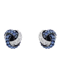 Swarovski Crystal Blue & White Knot Earrings