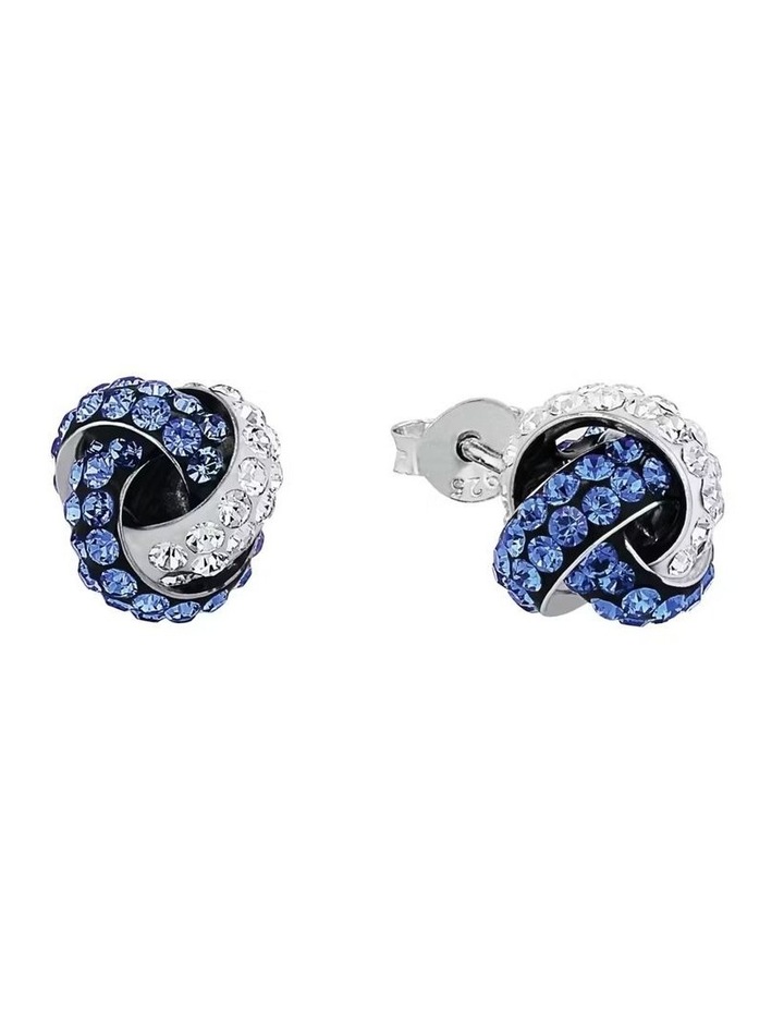 Swarovski Crystal Blue & White Knot Earrings image 2