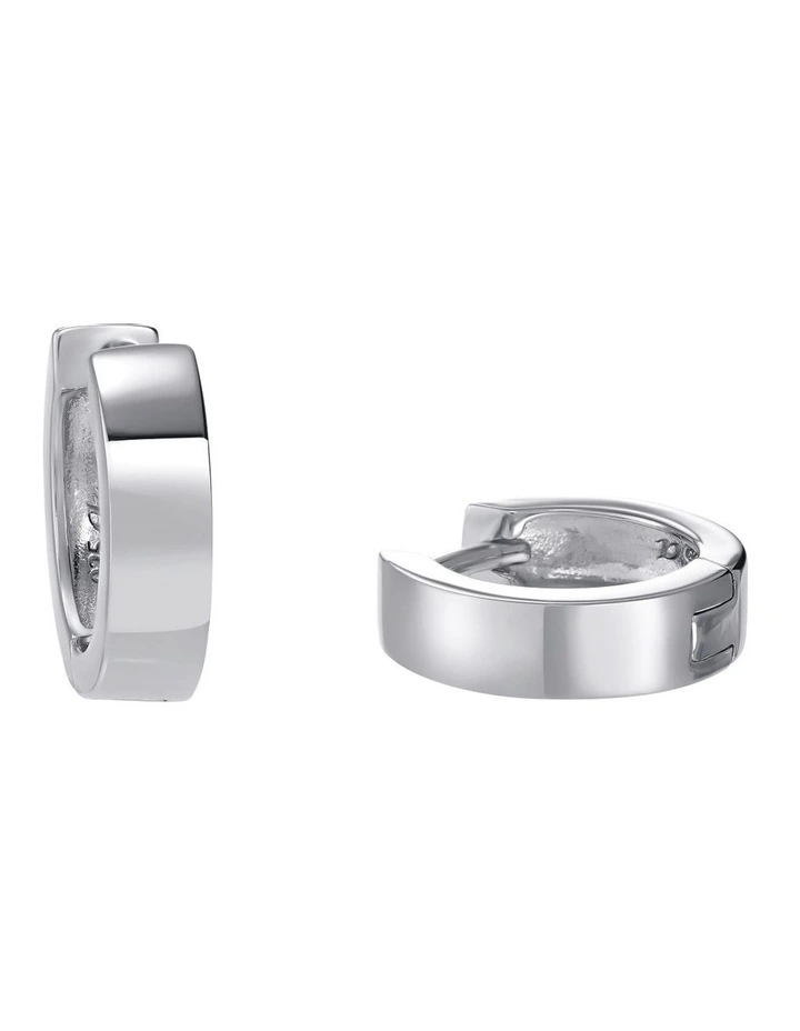14mm Huggies Earrings In Silver image 2