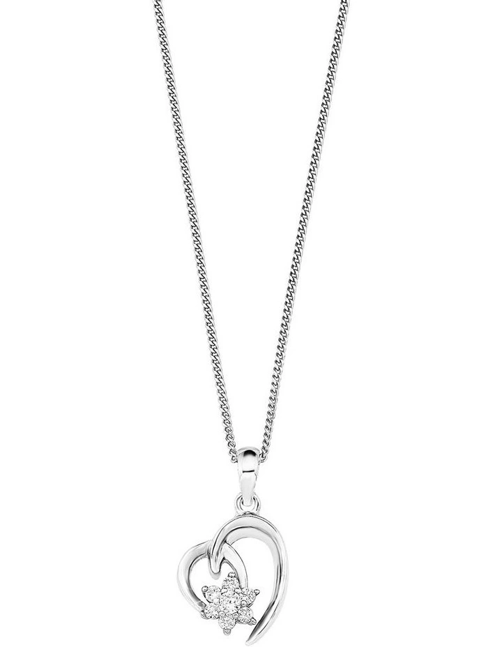 Heart with Flower Detail in Sterling Silver 925 image 1