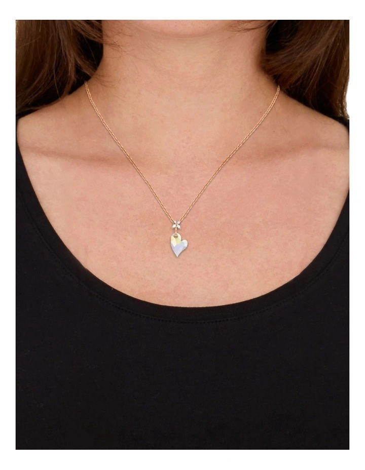 Amor Crystal Heart Pendant 18ct Rose Gold Necklace Set image 2