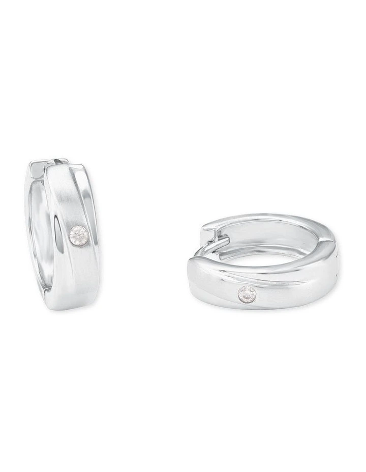 17mm Huggie Earrings In Silver image 1