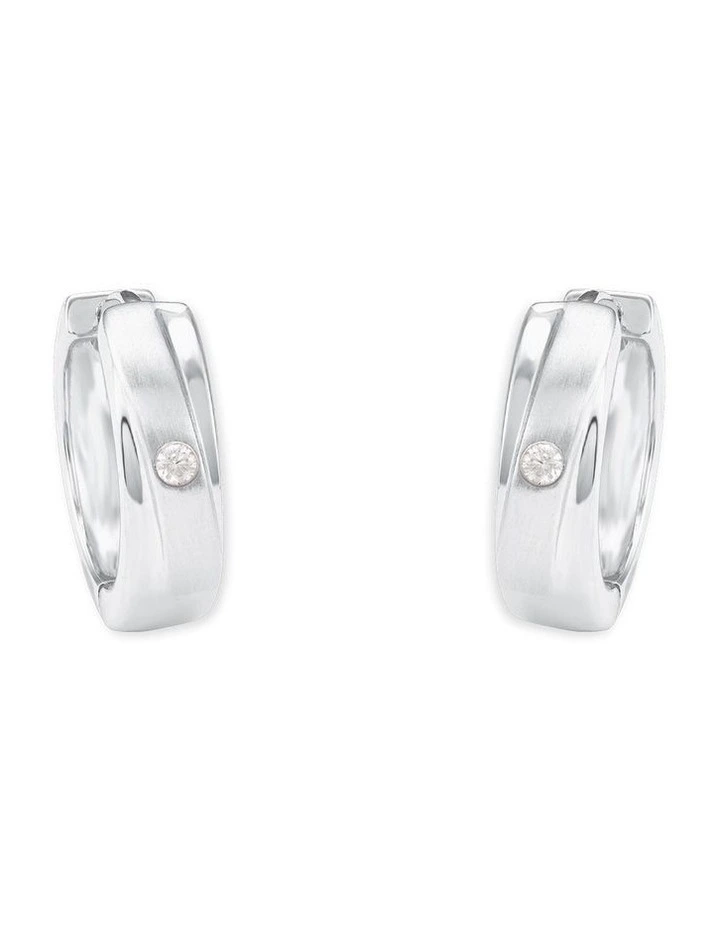 17mm Huggie Earrings In Silver image 4
