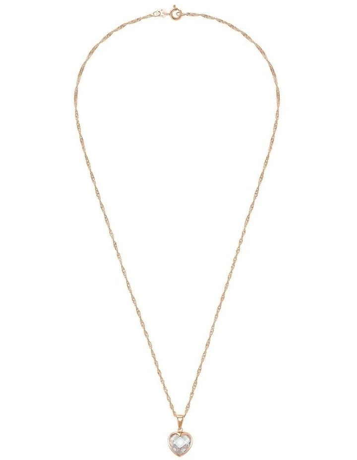 Amor Rose Gold CZ Heart Pendant & Necklace Set image 3
