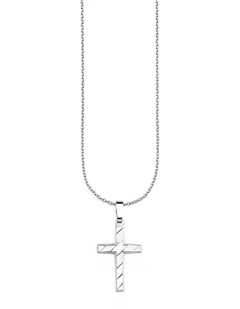 Amor Cross Pendant & Silver Round Chain Set