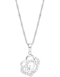 Amor Heart Pendant & Sterling Silver Necklace Set