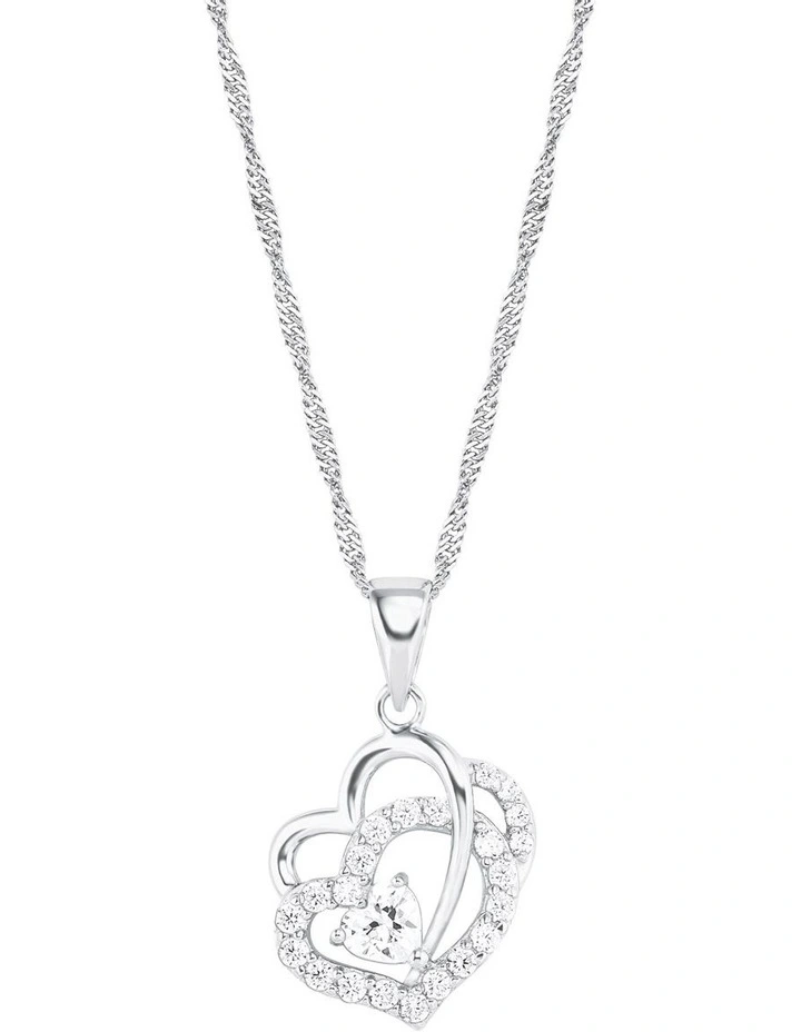 Amor Heart Pendant & Sterling Silver Necklace Set image 1