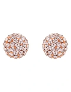 Rose Gold Pave Ball Stud