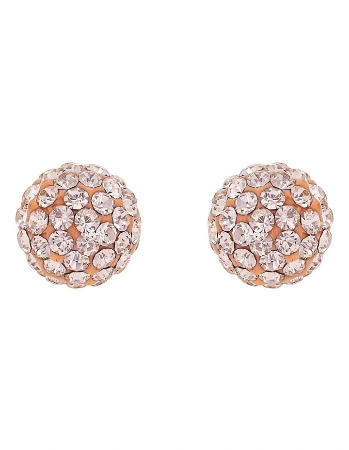Rose Gold Pave Ball Stud image 1