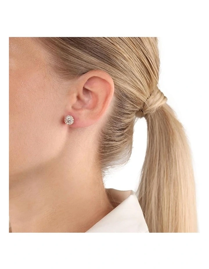 Rose Gold Pave Ball Stud image 3