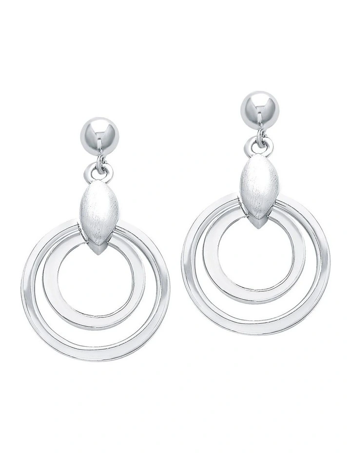 Geometric Drop Earrings In Silver image 1