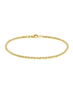 9ct Gold Rope Bracelet 21cm