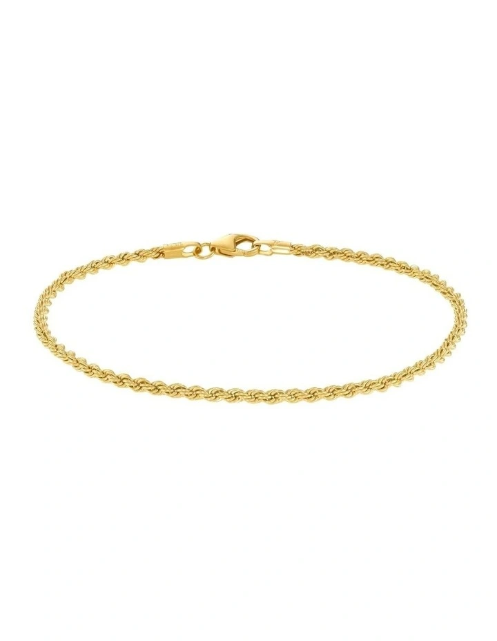 9ct Gold Rope Bracelet 21cm image 1