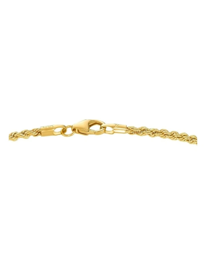 9ct Gold Rope Bracelet 21cm image 2
