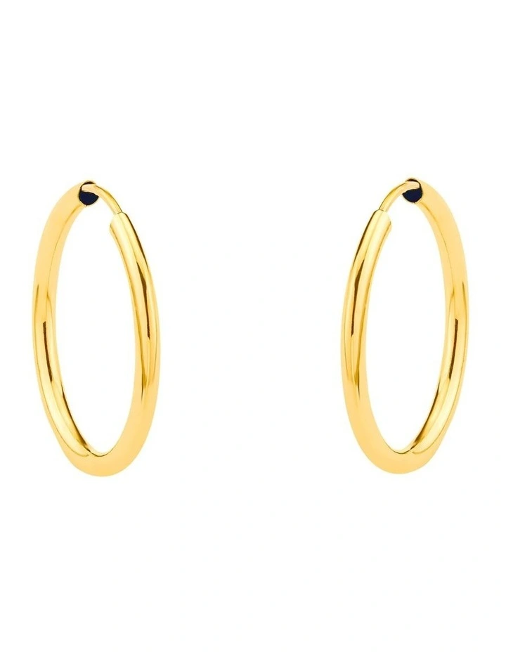 Amor 17mm  9ct Gold Hoop Earrings image 3