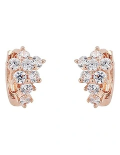 Rose Gold Flower Huggie