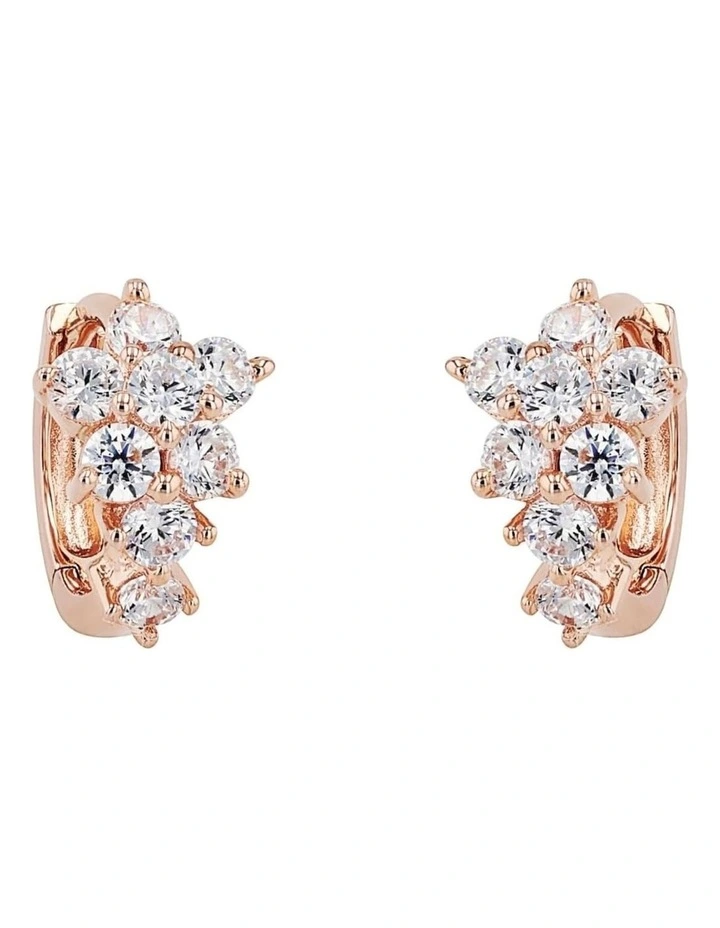 Rose Gold Flower Huggie image 1