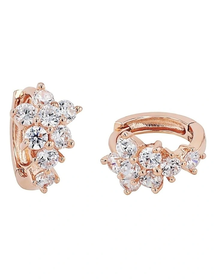 Rose Gold Flower Huggie image 2