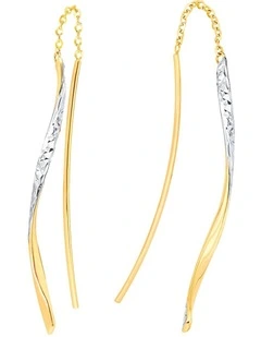 Amor 9ct Gold Bi Colour Thread Earrings