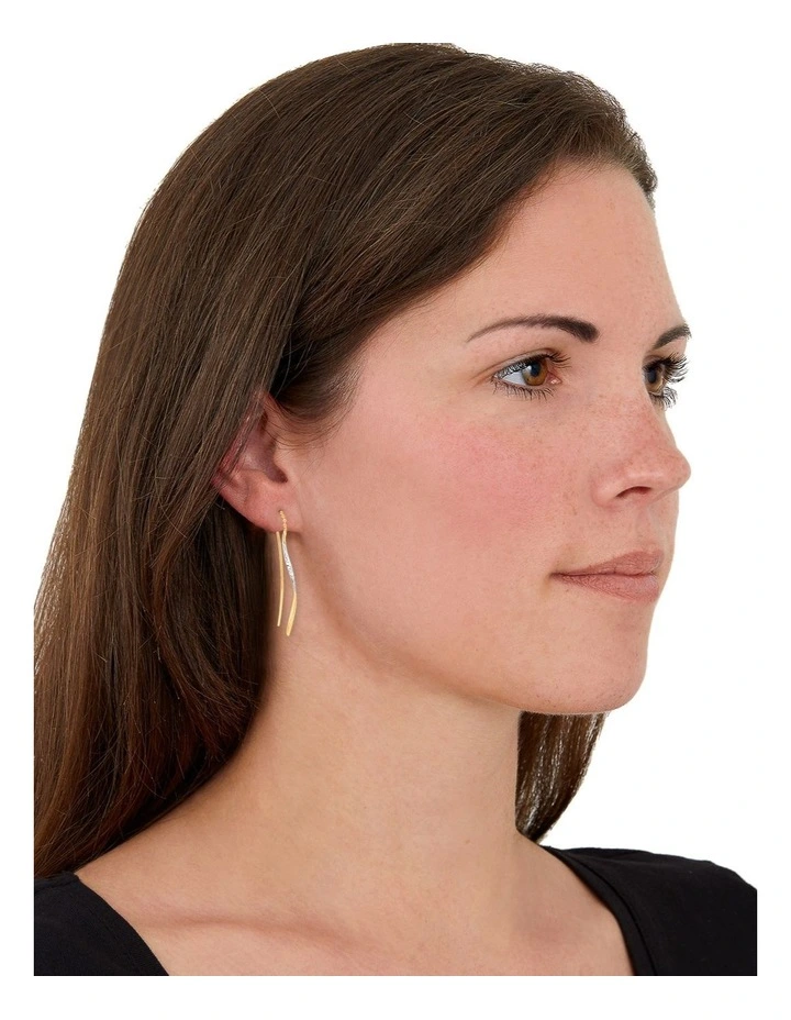 Amor 9ct Gold Bi Colour Thread Earrings image 2