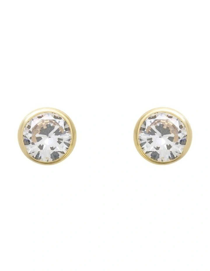 Amor Round 6mm 9ct Gold Stud Earrings image 3
