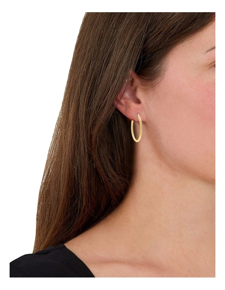 Amor 9ct Gold Hoop 30mm Earrings image 2