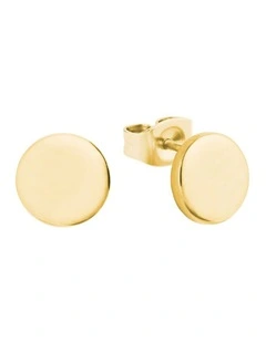 Disc Stud Earrings In 9ct Gold