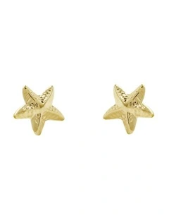 Starfish Stud Earrings In 9ct Gold