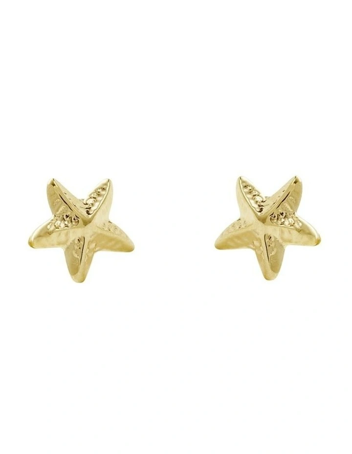 Starfish Stud Earrings In 9ct Gold image 1