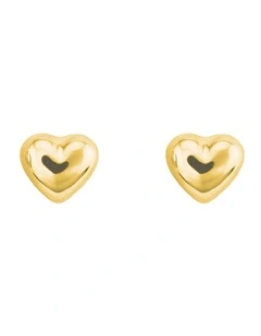 Heart 5mm Stud Earrings In 9ct Gold