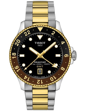 Tissot Seastar 1000 GMT T1208521105100 Watch in Black/Green