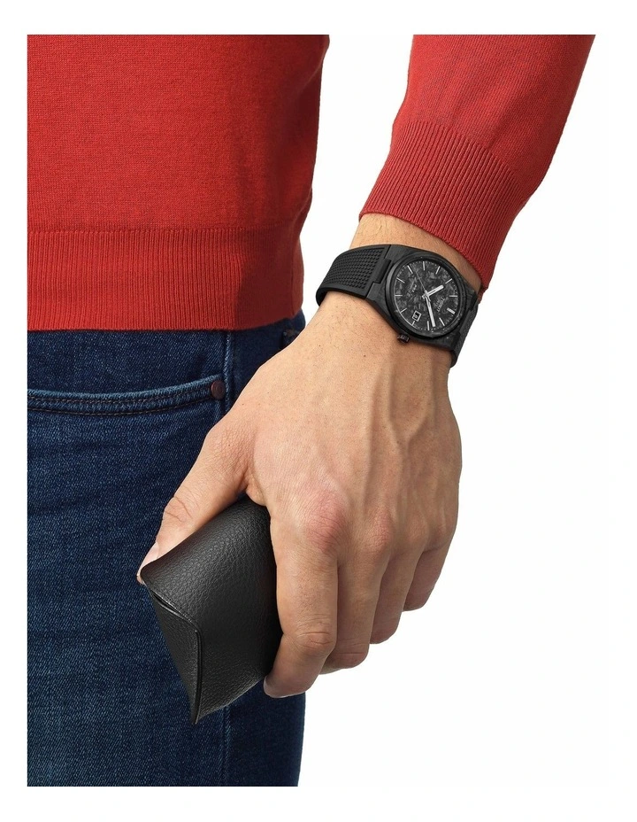 PRX Powermatic 80 40mm T1379079720100 Watch in Black Carbon image 2