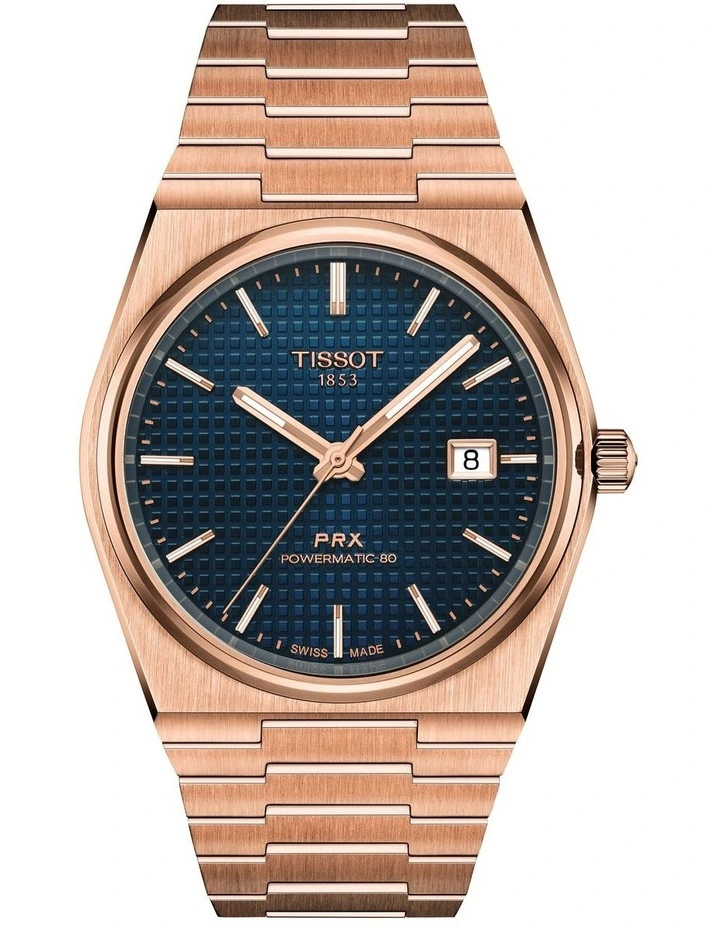 PRX Powermatic 80 T1374073304100 Watch 40mm in Rose Gold/Blue image 1