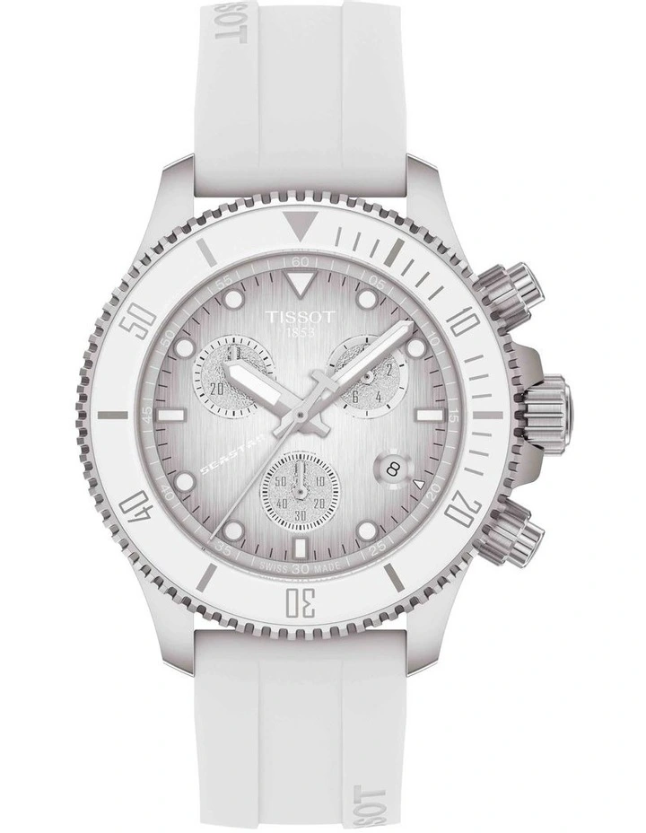 Seastar 1000 Chronograph T1202171701100 Watch in White image 1