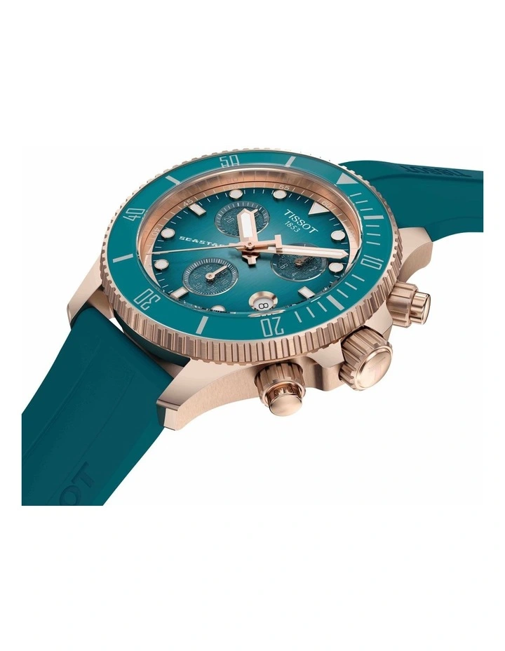 Seastar 1000 Chronograph T1202173704100 Watch in Turquoise image 2