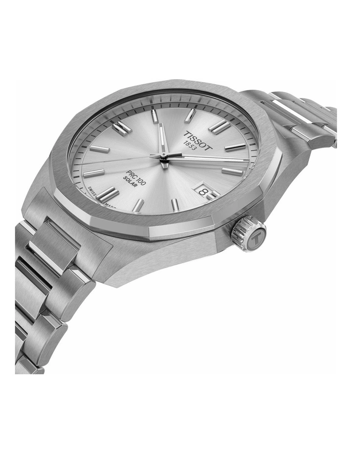 PRC 100 Solar Quartz 39mm T1514221103100 Watch in Silver image 2