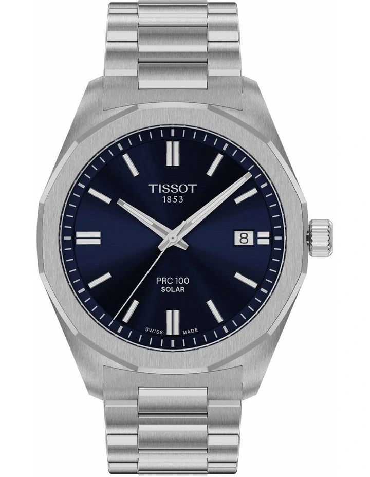 PRC 100 Solar Quartz 39mm T1514221104100 Watch in Blue image 1