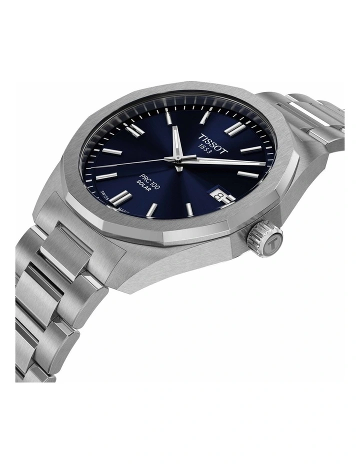 PRC 100 Solar Quartz 39mm T1514221104100 Watch in Blue image 2