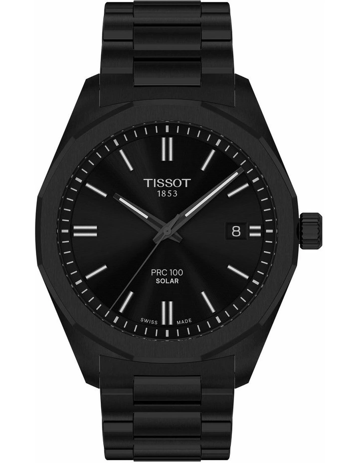 PRC 100 Solar Quartz 39mm T1514223305100 Watch in Black image 1